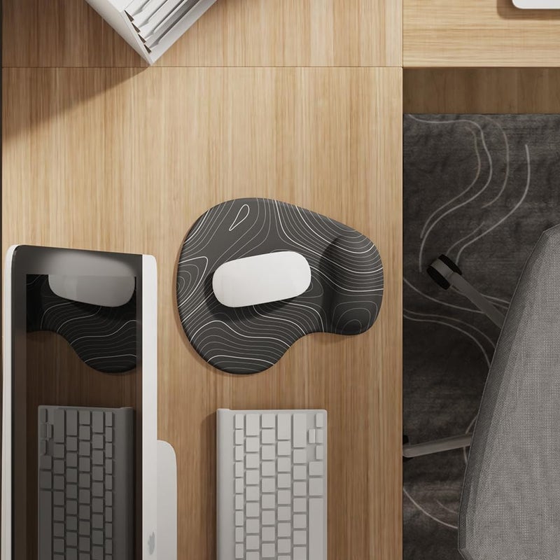 DemonChest Office Mousepad with Gel Wrist Support - Ergonomic Gaming Desktop Mouse Pad Wrist Rest - Design Gamepad Mat Rubber Base for Laptop Computer -Silicone Non-Slip Special-Textured Surface (15DigitalT) - Image 2